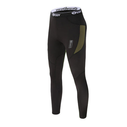 Tactical cycling sports underwear set, front and back view in black with padded cycling design
