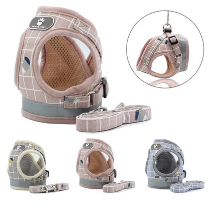 Breathable mesh small dog harness and leash in a lightweight, comfortable design