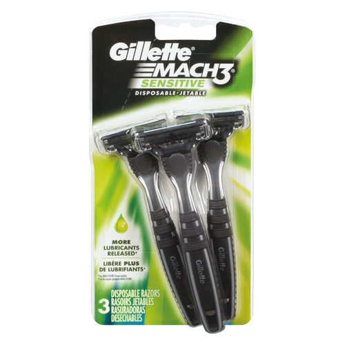 Gillette Mach3 Sensitive Men's Disposable Razors - 3ct