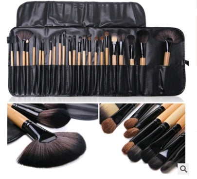 24-branch makeup brush set with multiple cosmetic brushes in assorted shapes and sizes