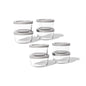 Set of 16 Dura Living round glass storage containers with grey lids, 7 oz capacity, ideal for kitchen organization and food storage.