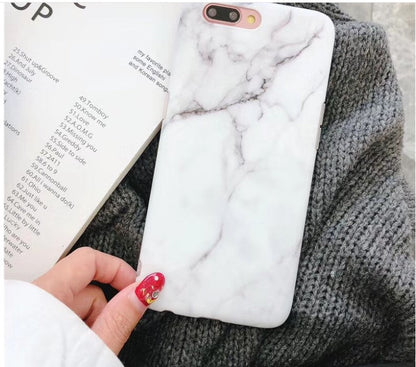 Marble silicone phone case compatible with Apple iPhone 6, 6S, 7, 8, X, XR, XS, and Plus models