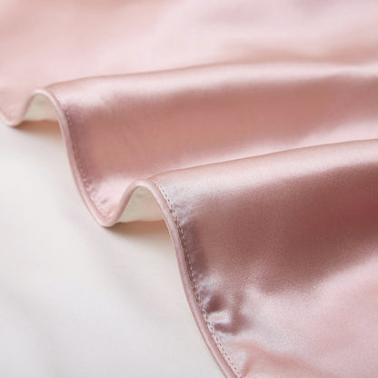 White natural silk pillowcase with smooth pure silk fabric and envelope closure