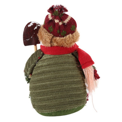 Christmas elk, Santa Claus, and snowman decorations displayed together for holiday decor