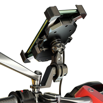 Motorcycle 15W wireless charging mobile phone holder mounted on handlebars