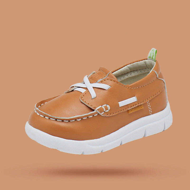 Boys' small leather shoes by My Store, classic design shown from the side