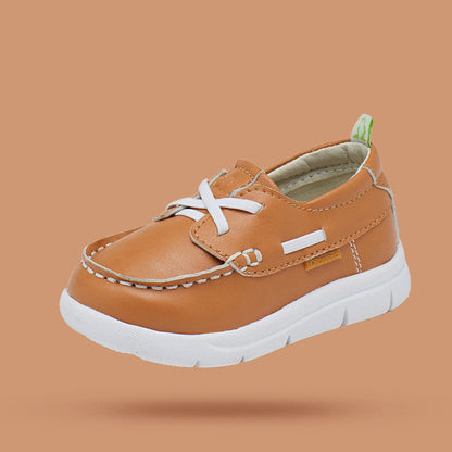Boys' small leather shoes by My Store, classic design shown from the side