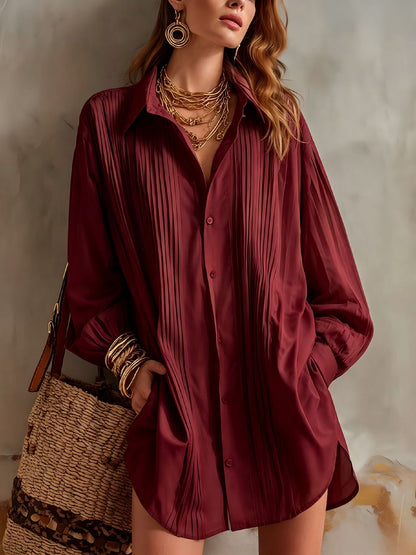 Simple elegant loose-fit draping versatile top in a relaxed silhouette