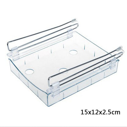 Hanging plastic refrigerator clapboard storage rack for organizing kitchen supplies