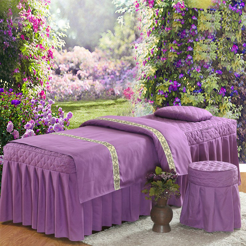 Beauty bed salon bed cover by My Store, neatly fitted over a padded salon treatment bed