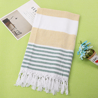 Cotton striped beach towel, 100x180cm, by My Store