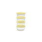 Set of 8 Dura Living glass storage containers with lids, round 1-cup (8 oz) sunlight yellow glassware for kitchen storage.