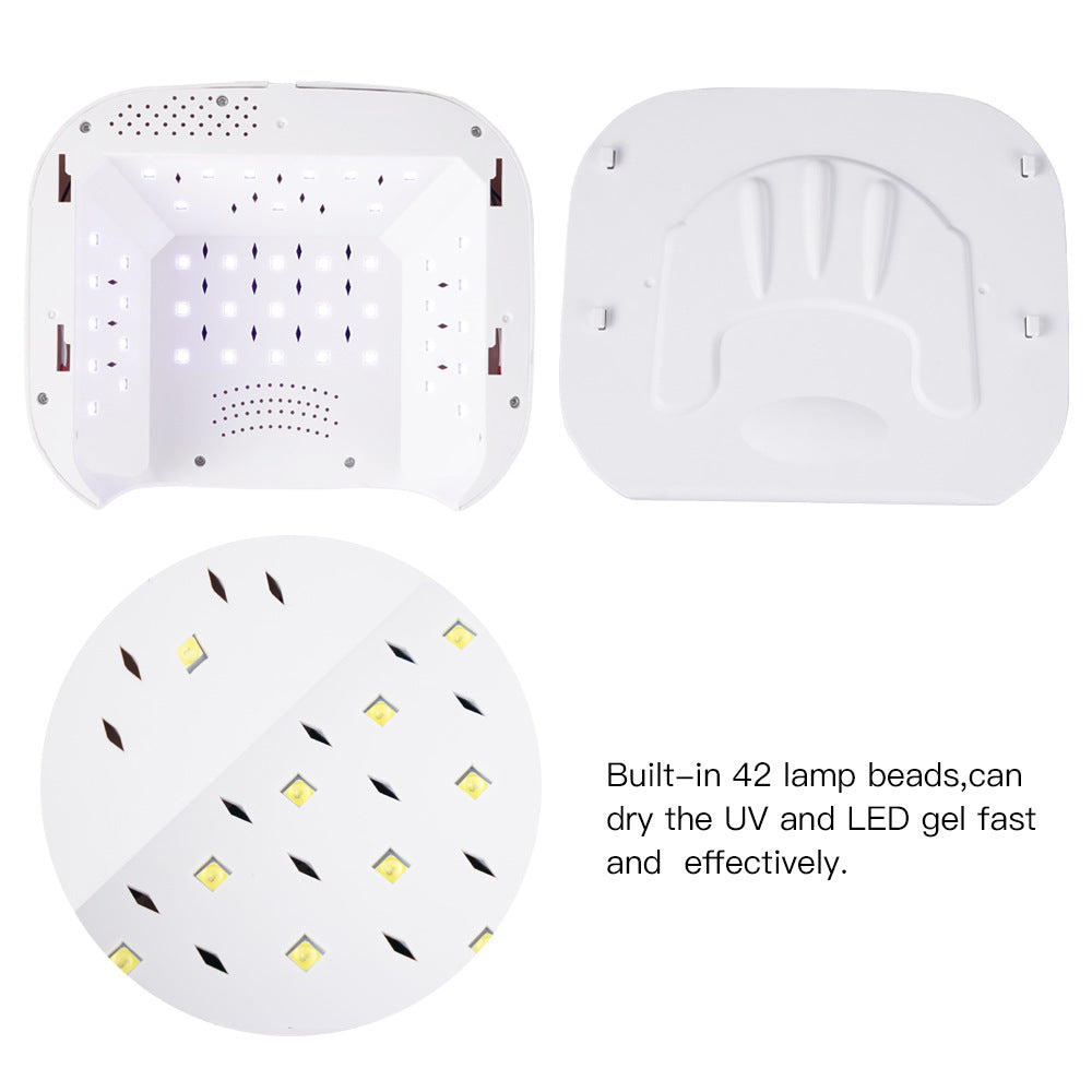 Bluetooth music nail phototherapy machine with compact white design and digital display