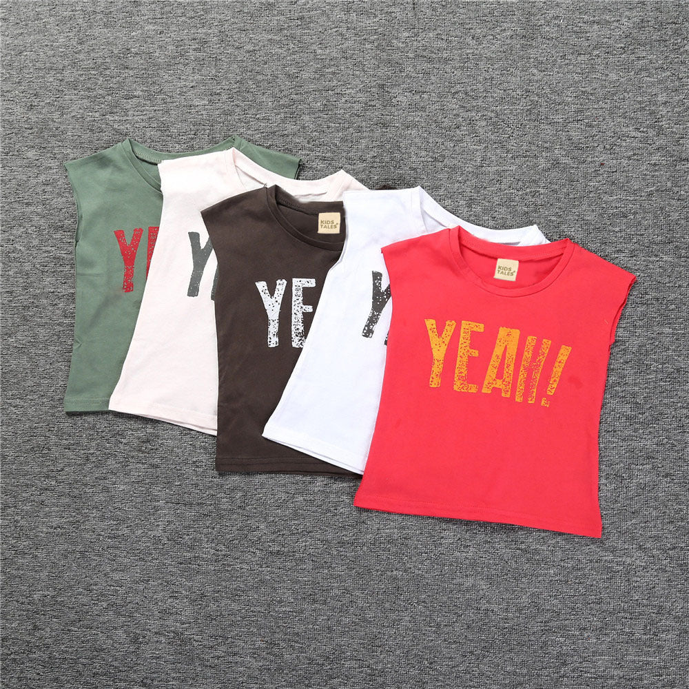 Children's sleeveless t-shirt by My Store in a simple, comfortable design