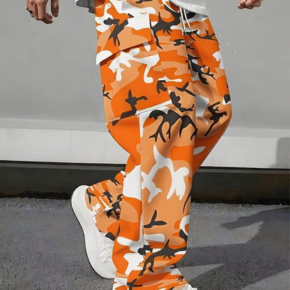 Men's loose fit work pants with drawstring waistband, shown in a simple product view