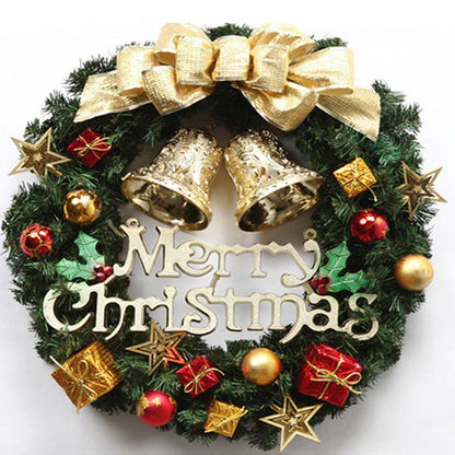 Christmas wreath clover wreath made of natural pine with frosted accents for holiday decoration