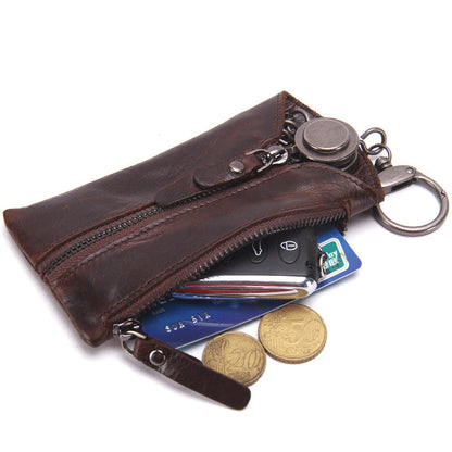 Leather car key bag in a compact black design by My Store