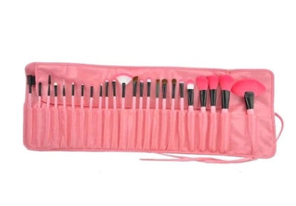 24-branch makeup brush set with assorted brushes displayed together