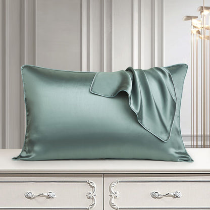 White pure silk pillowcase, real natural silk pillowcase with smooth fabric and soft sheen