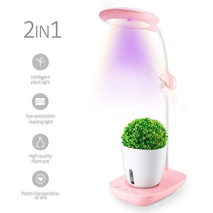 Intelligent plant growth box with integrated table lamp, compact indoor garden design