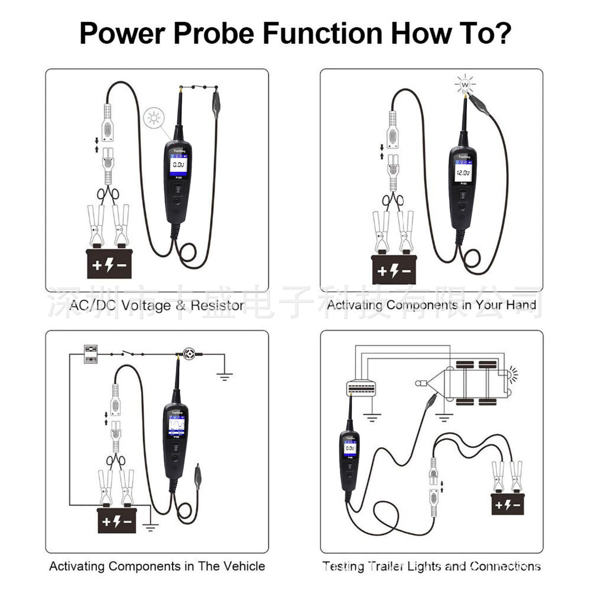 Automotive circuit battery tester with digital display and durable handheld design