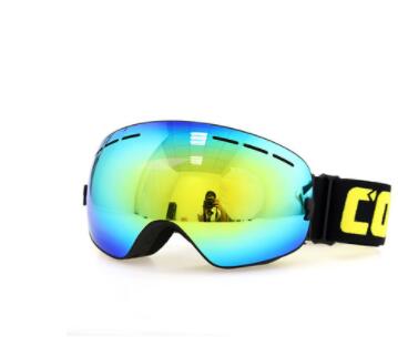 Spherical double-layer anti-fog glasses with clear protective lenses and curved frame