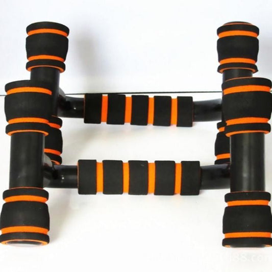 H-shaped push-up stand with sponge hand grips and ABS fitness chest training bars for home exercise