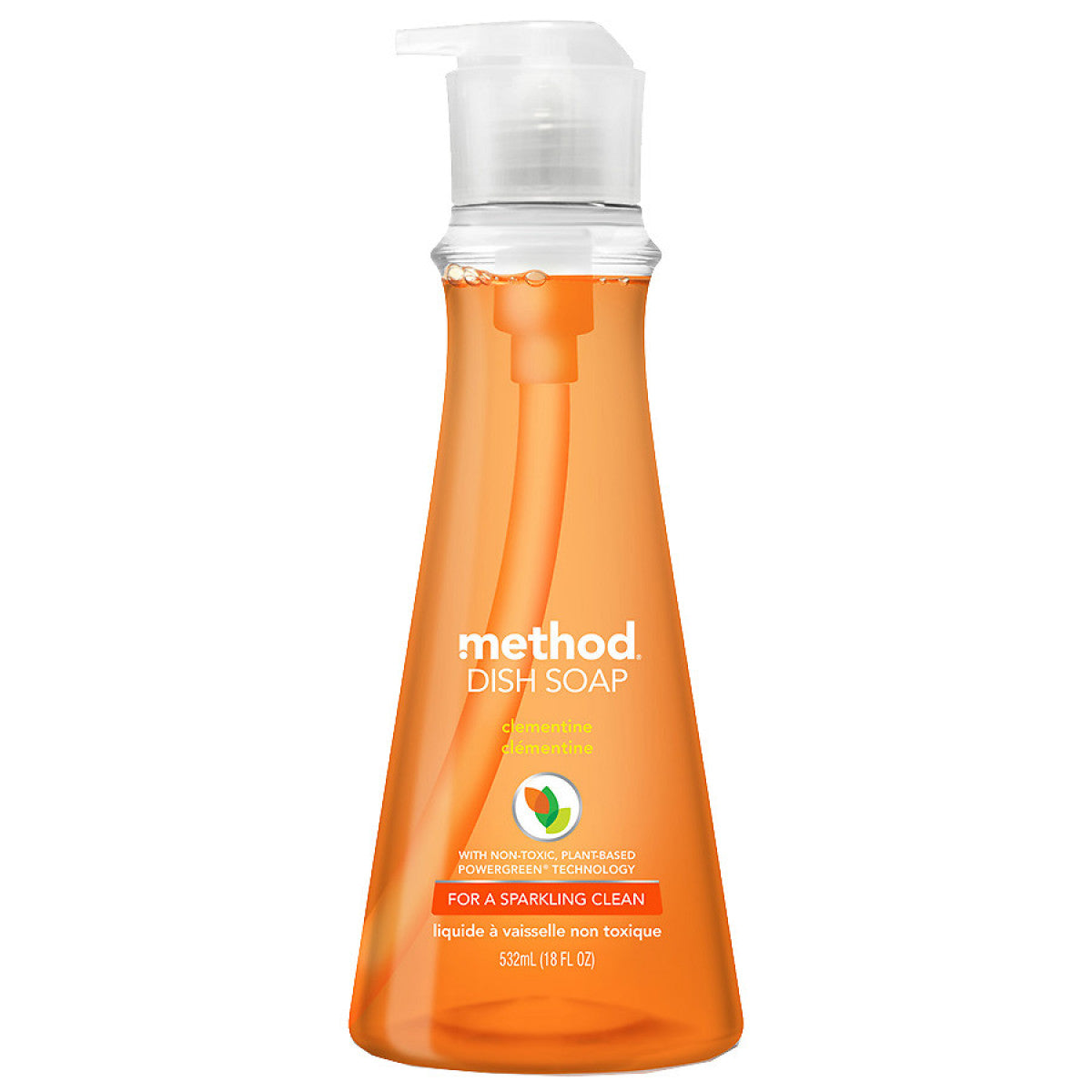 Method Products Dish Soap, Clementine, 18 Oz Pump Bottle