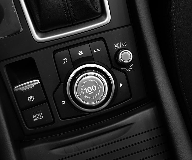Central control knob sticker decal close-up, product type 0