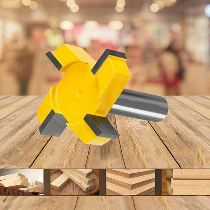 Four-blade T-shaped slotting knife, close-up product view