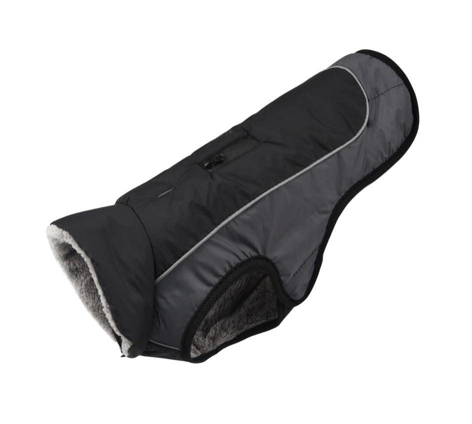 Thickened padded reflective dog coat for winter warmth and visibility