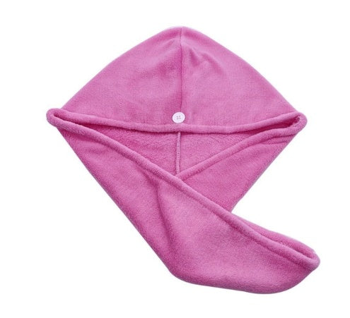 Magic microfiber hair fast drying dryer towel wrapped around wet hair