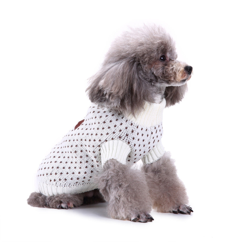 Christmas snowflake dog sweater with festive snowflake pattern in soft fabric