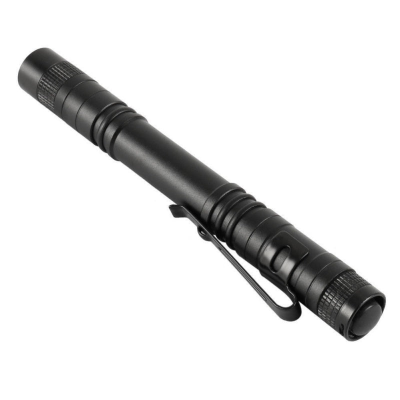 Aluminum LED flashlight by My Store, compact silver design with textured grip and bright front lens