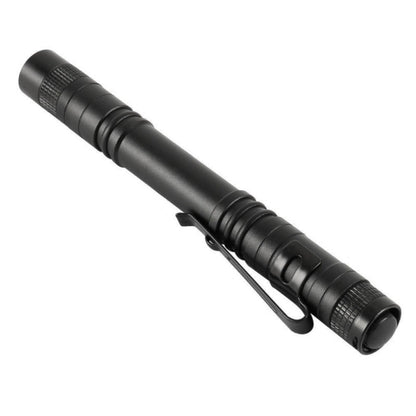 Aluminum LED flashlight by My Store, compact silver design with textured grip and bright front lens