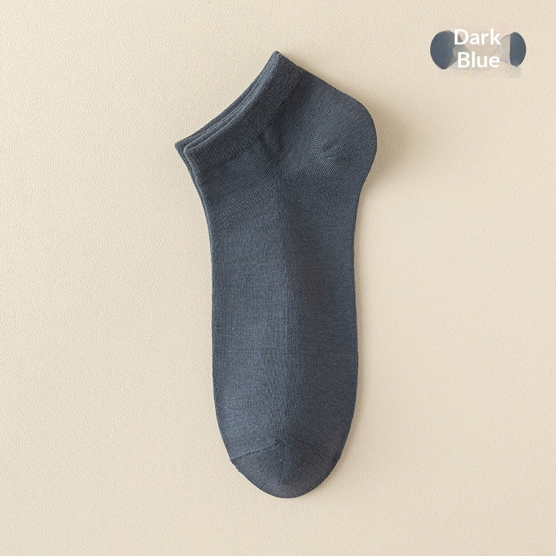 Pure cotton summer thin-style men's socks in a couples version, shown in assorted colors