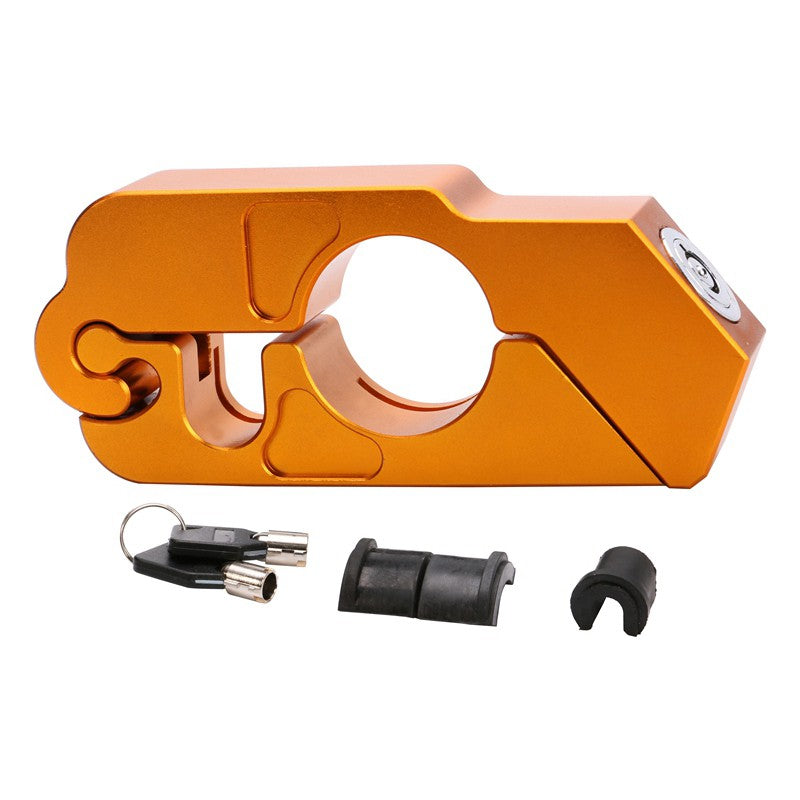 Motorcycle handlebar lock by My Store, compact security lock shown from the side