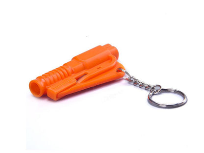 Mini emergency safety hammer keychain with compact metal hammer and key ring