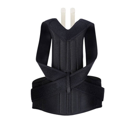 Spine bending posture corrector brace, adjustable back support worn on the torso