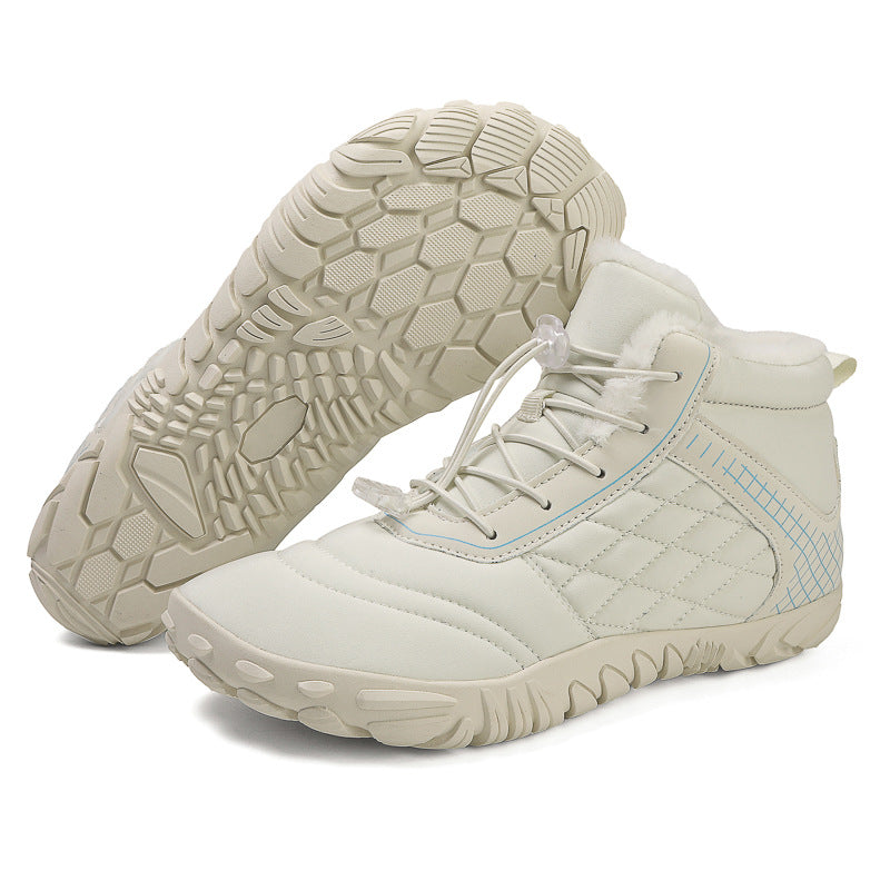 Winter cotton shoes with velvet lining and thickened design, side view