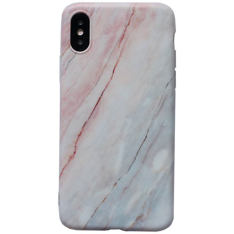 Marble silicone phone case compatible with Apple iPhone 7, 8 Plus, X, XR, XS, 6, 6S, and Max