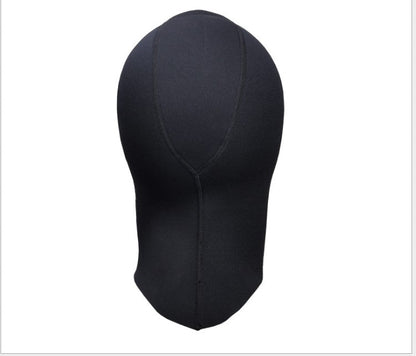 Black neoprene winter diving hood for cold-water swimming and snorkeling