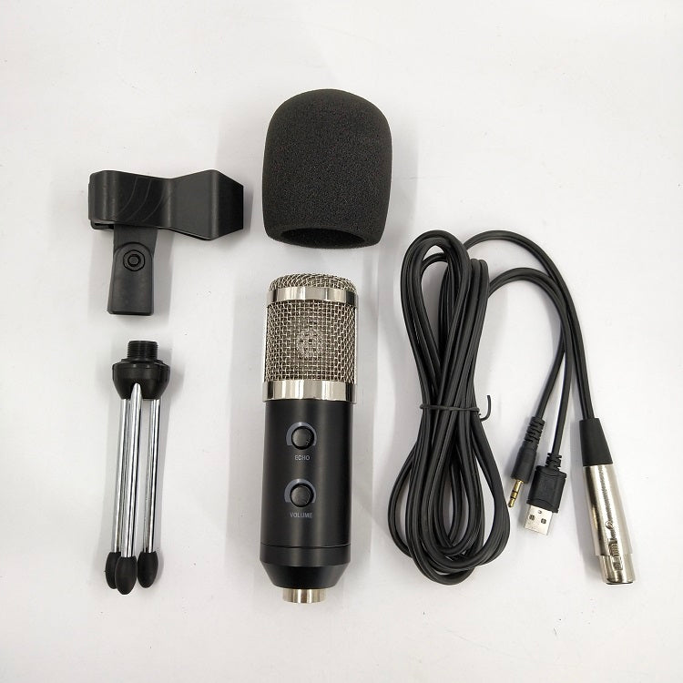 Reverb BM800 microphone with black metal grille and adjustable stand, front view