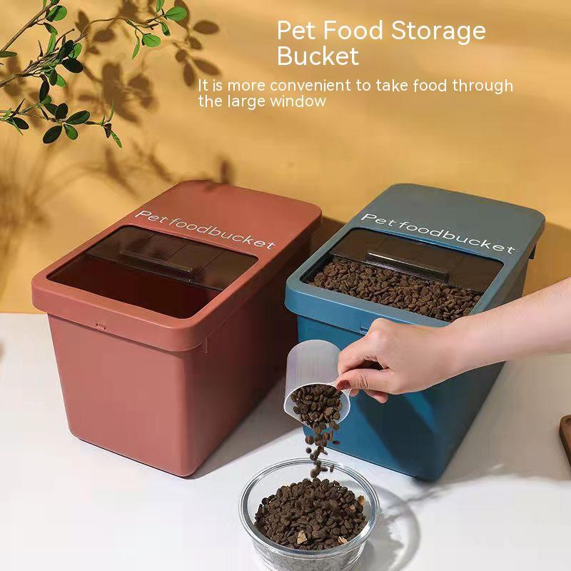 Dust-proof sealed pet supplies storage box with secure lid