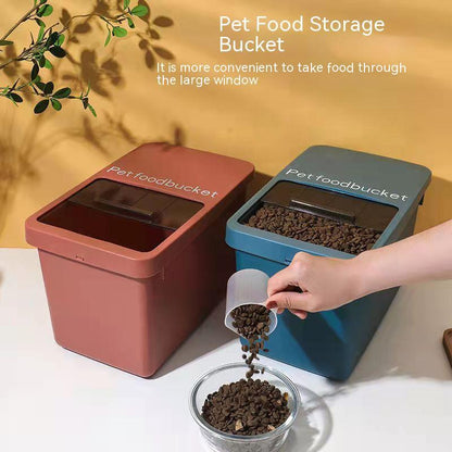 Dust-proof sealed pet supplies storage box with secure lid