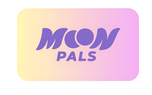 Moon Pals Send a Hug! gift card featuring a cute, colorful design with friendly moon characters for celebrating special moments.
