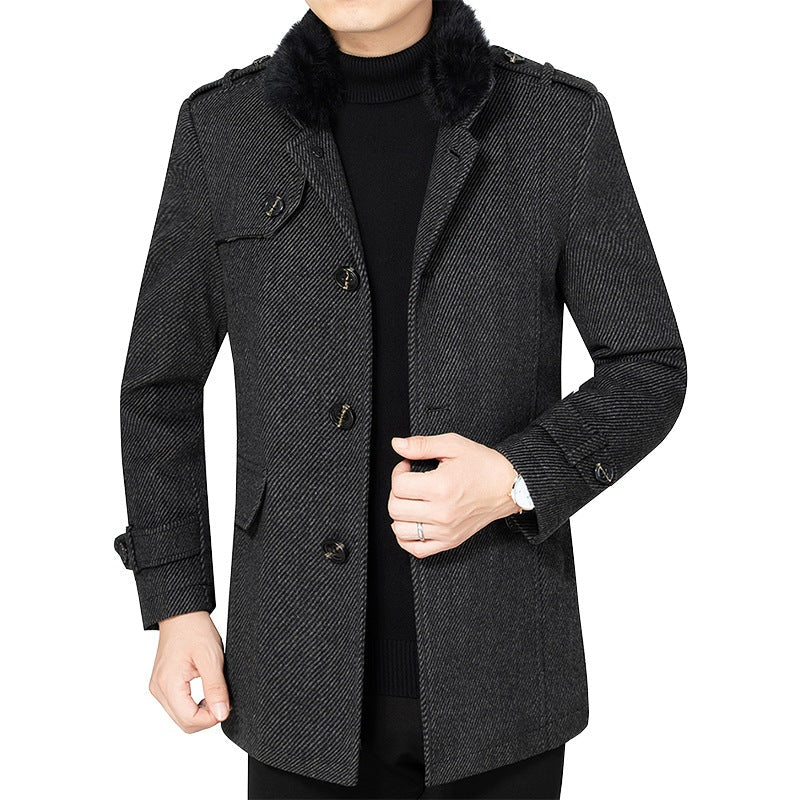 Autumn winter casual lambswool wool coat in a classic design by My Store