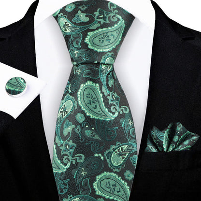 Jacquard-embroidered cashew flower tie by My Store, featuring a detailed floral pattern