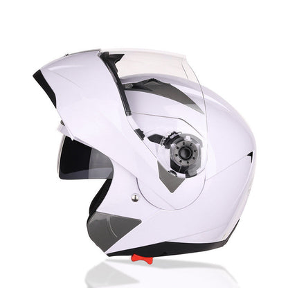 Black motorcycle helmet with aerodynamic shell and clear visor, My Store brand