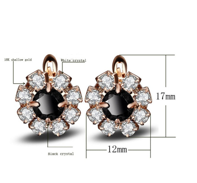 Flower ring necklace earrings and bracelet four-piece jewelry set in a coordinated floral design